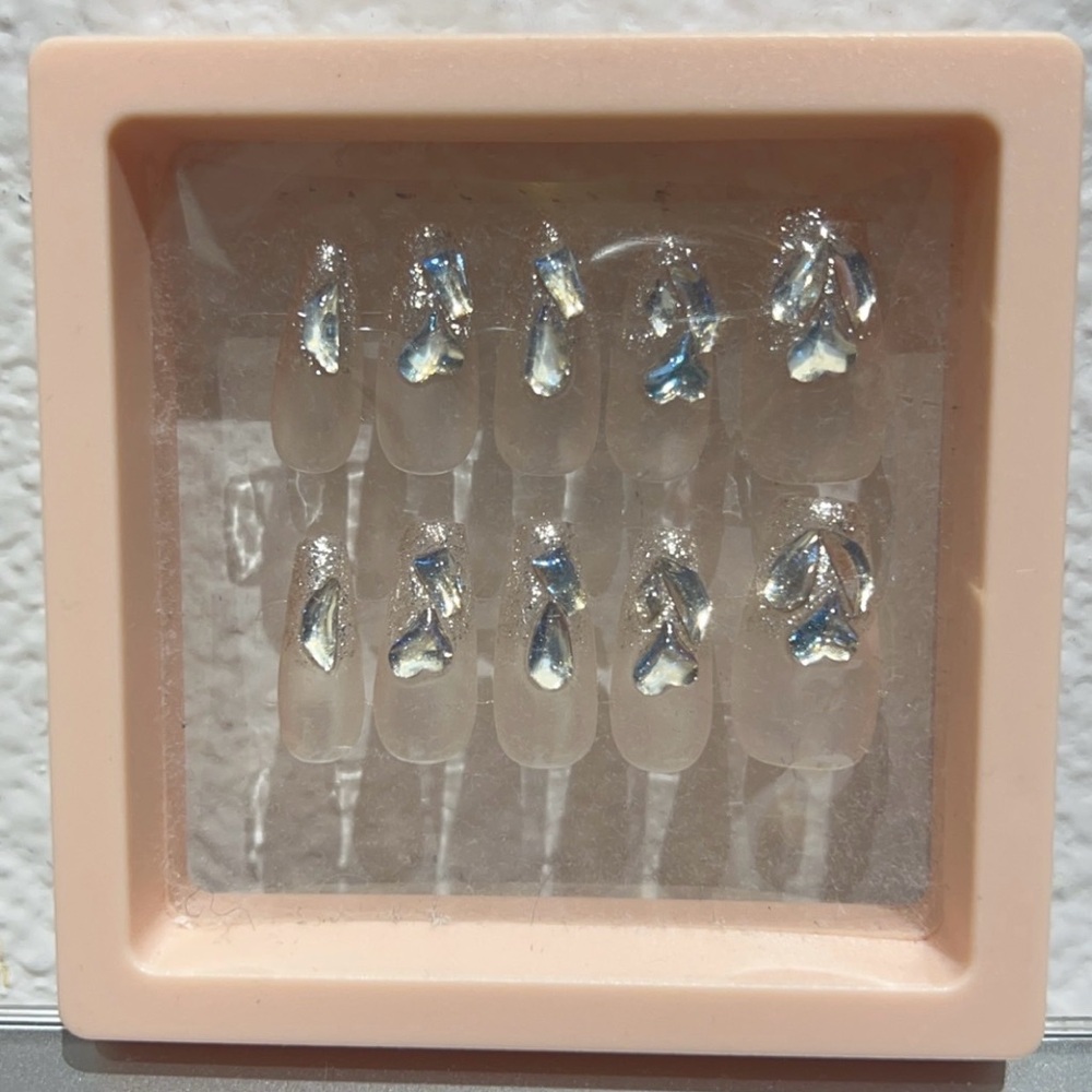 Silver and Blue Nail Art Set